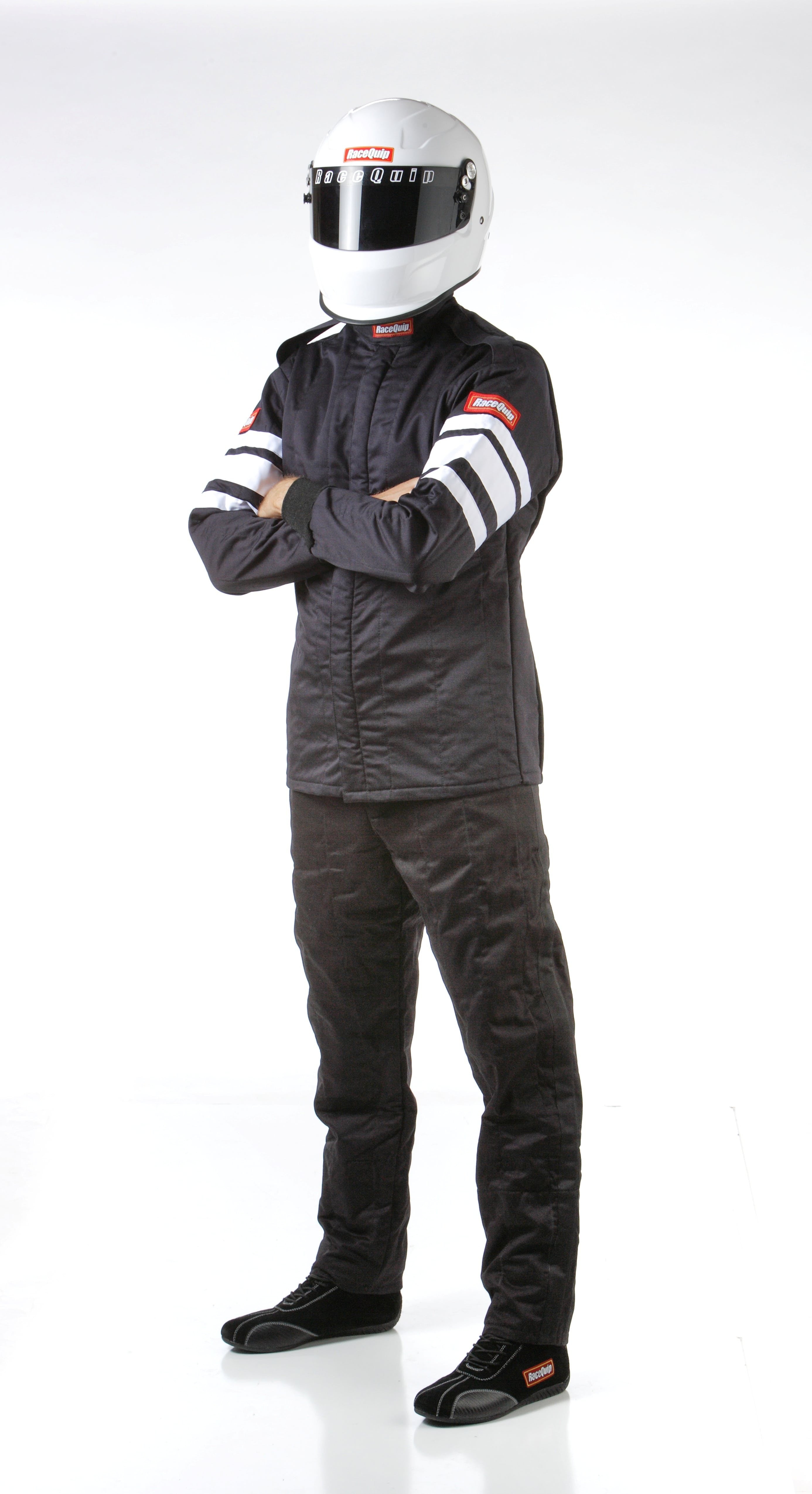 RaceQuip 121005 SFI-5 Pyrovatex Multi-Layer Racing Fire Jacket (Black, Large)