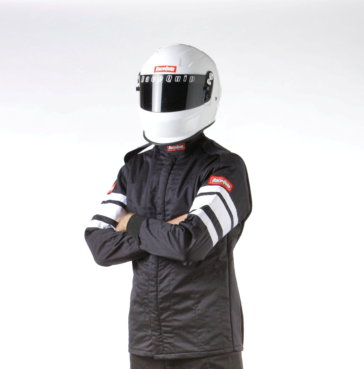 RaceQuip 121005 SFI-5 Pyrovatex Multi-Layer Racing Fire Jacket (Black, Large)