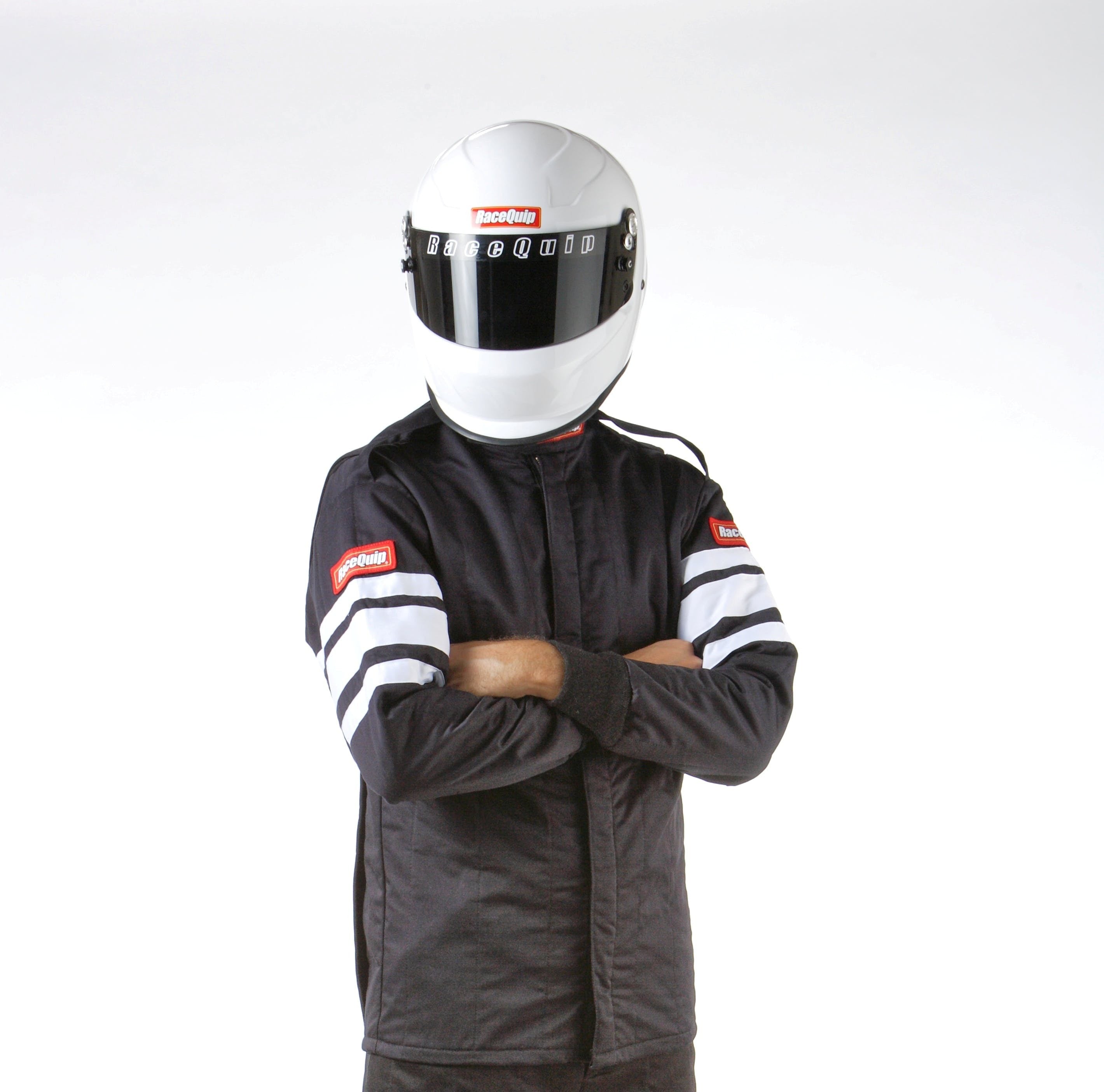 RaceQuip 121005 SFI-5 Pyrovatex Multi-Layer Racing Fire Jacket (Black, Large)
