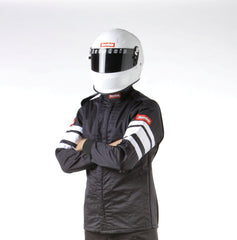 RaceQuip 121006 SFI-5 Pyrovatex Multi-Layer Racing Fire Jacket (Black, X-Large)