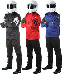RaceQuip 121022 SFI-5 Pyrovatex Multi-Layer Racing Fire Jacket (Blue, Small)