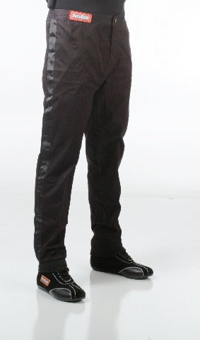 RaceQuip 1970090 Single Layer Racing Driver Fire Suit Pants SFI 3.2A/ 1; Black Trim Youth, XXS