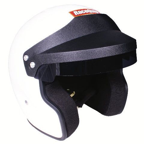 RaceQuip 256115 OF20 Open Face Helmet Snell SA-2020 Rated; Gloss White Large