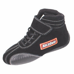 RaceQuip 30400908 Euro Carbon-L Series Race Shoes SFI 3.3/ 5 Certified; Black Youth Size 8
