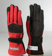 RaceQuip 355012 SFI-5 Double-Layer Racing Gloves (Red, Small)
