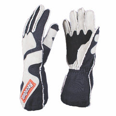 RaceQuip 356607 SFI-5 Angle-Cut Cuffed Racing Gloves (Gray/Black, XX-Large)