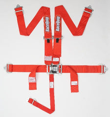 RaceQuip SFI 16.1 Latch and Link 5-Point Racing Harness Set (Red)