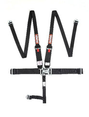 RaceQuip 717007 SFI 16.1 HANS/HNR 5-Point Latch and Link Racing Harness Set (Black)