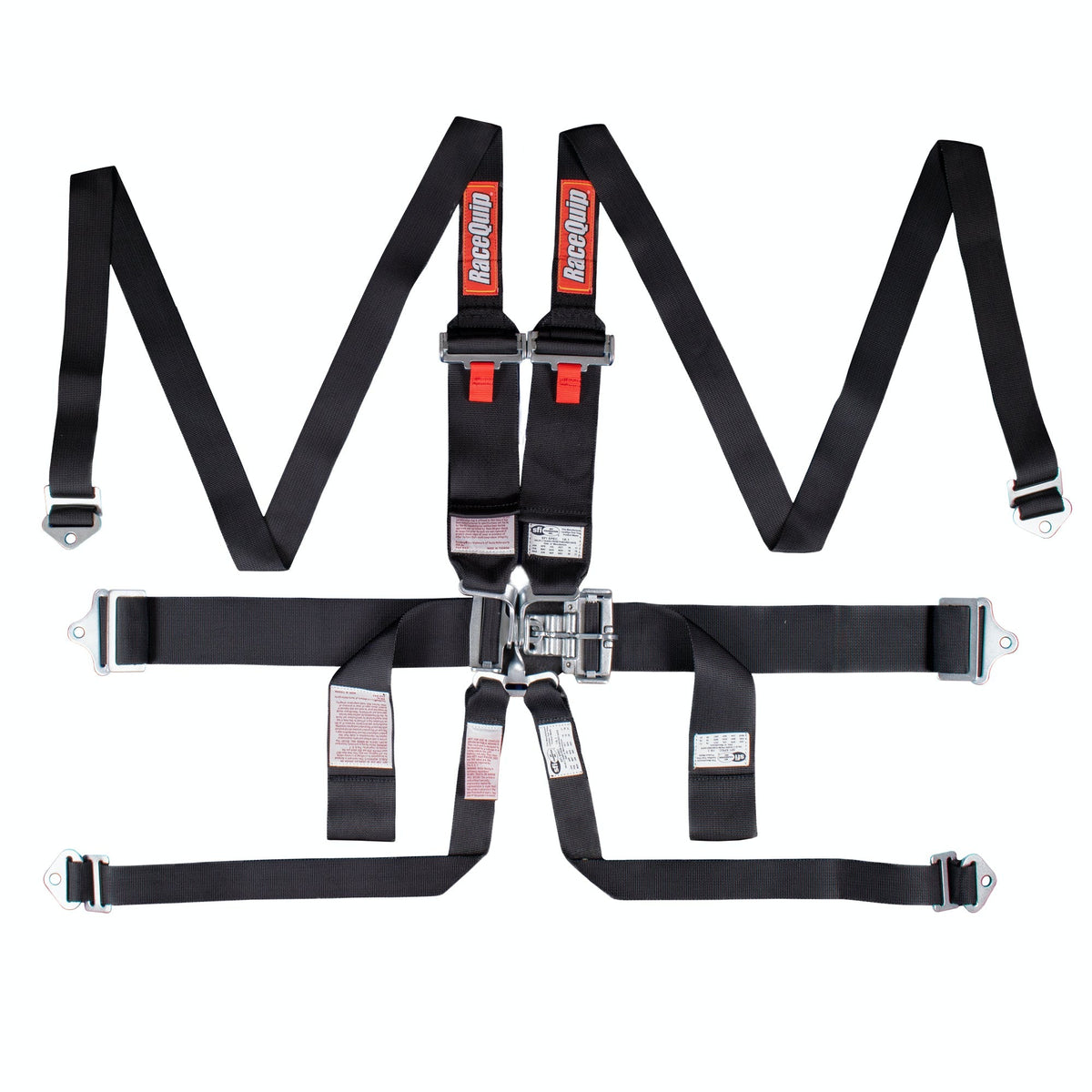 RaceQuip 718008 SFI 16.1 HANS/HNR 6-Point Latch and Link Racing Harness Set (Black)