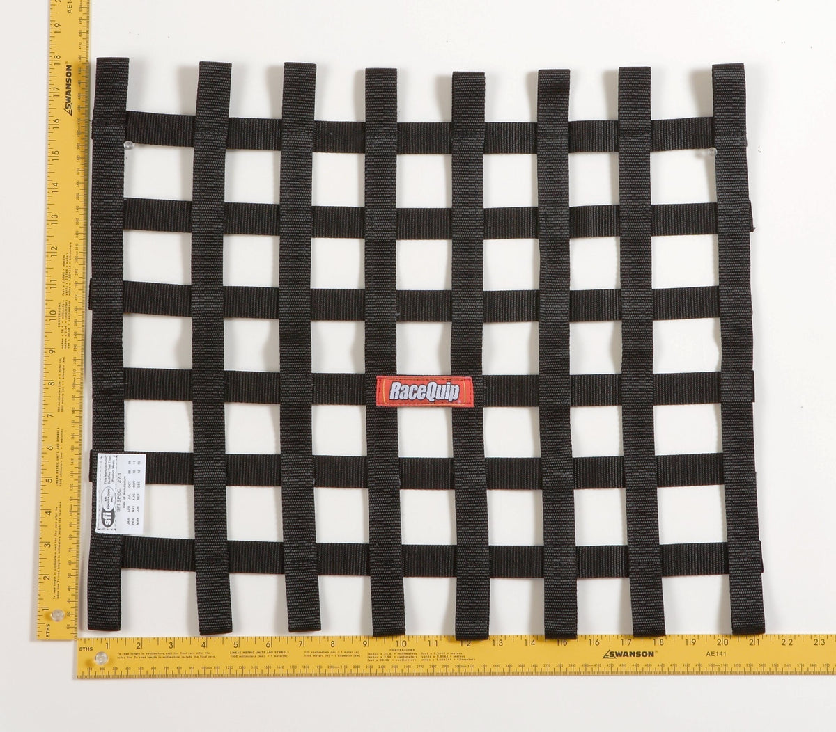 RaceQuip 726004 SFI 24.1 Ribbon-Style Race Car Window Net (Black, 18x21)