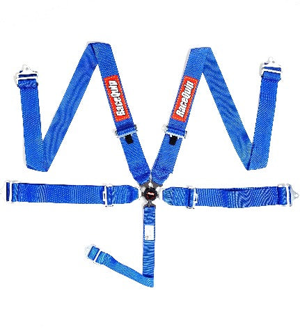 RaceQuip 741021 Sportsman SFI 16.1 5-Point Camlock Racing Harness Set (Blue/Pull-Down)