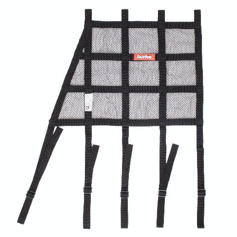 RaceQuip 823003 SFI 27.1 Angled-Front Hybrid-Style Race Car Window Net (Black, 18x18)