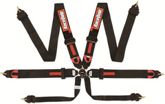 RaceQuip 851001 FIA 6-Point Camlock Racing Lap Belt Harness Set (Black, Pull-Down)