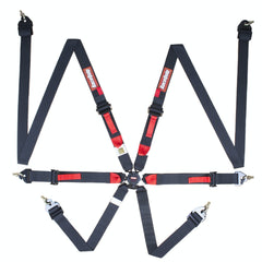 RaceQuip 856006 2 6 Pt Camlock Auto Racing Harness Set; Pull-Up Lap Seat Belt Set; Black
