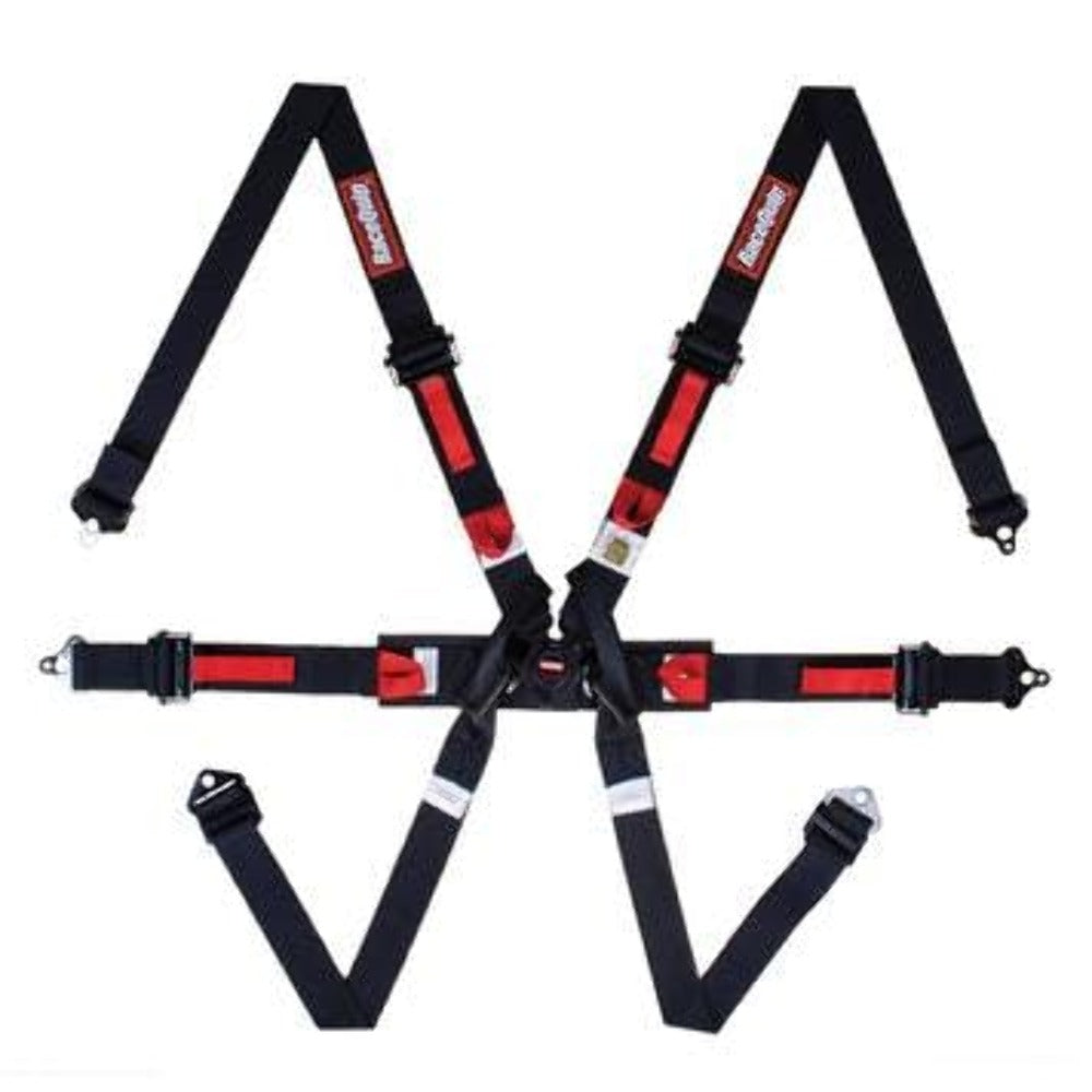 RaceQuip 857007 2 6 Pt Camlock Auto Racing Harness, Pull-Up Lap - Euro Sub Strap Seat Belt Set