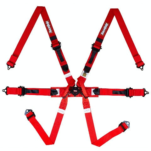 RaceQuip 857017 2 6 Pt Camlock Auto Racing Harness; Pull-Up Lap - Euro Sub Strap Seat Belt Set