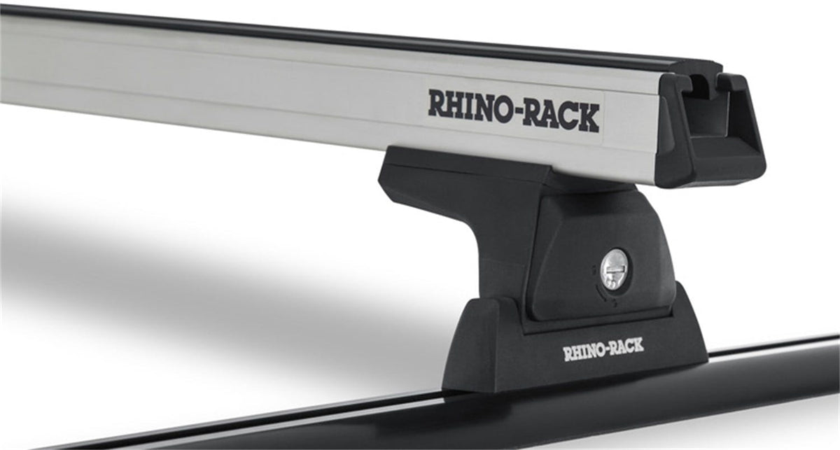 Rhino-Rack JA6250 Heavy Duty RLT600 Trackmount Silver 2 Bar Roof Rack