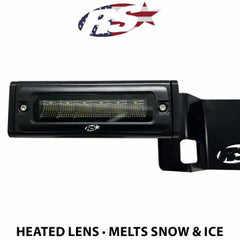 Race Sport Lighting 2021-2022 Ford F150 Hitch Bar Reverse 7in LED Flood Lighting Heavy Duty Bolt-On Blacked Out Kit with Heated Lens and Dual End Light Cap F150HB21UP