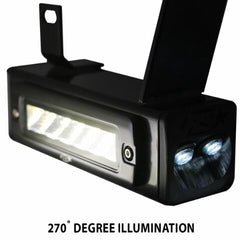 Race Sport Lighting 2020-Current Chevy GMC 2500 3500 Hitch Bar Reverse 7in LED Flood Lighting Heavy Duty Bolt-On Blacked Out Kit with Heated Lens and Dual End Light Cap GMHB20UP