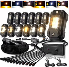Race Sport Lighting - 12pc Bright White LED Rock Light Crawler RLK12WA