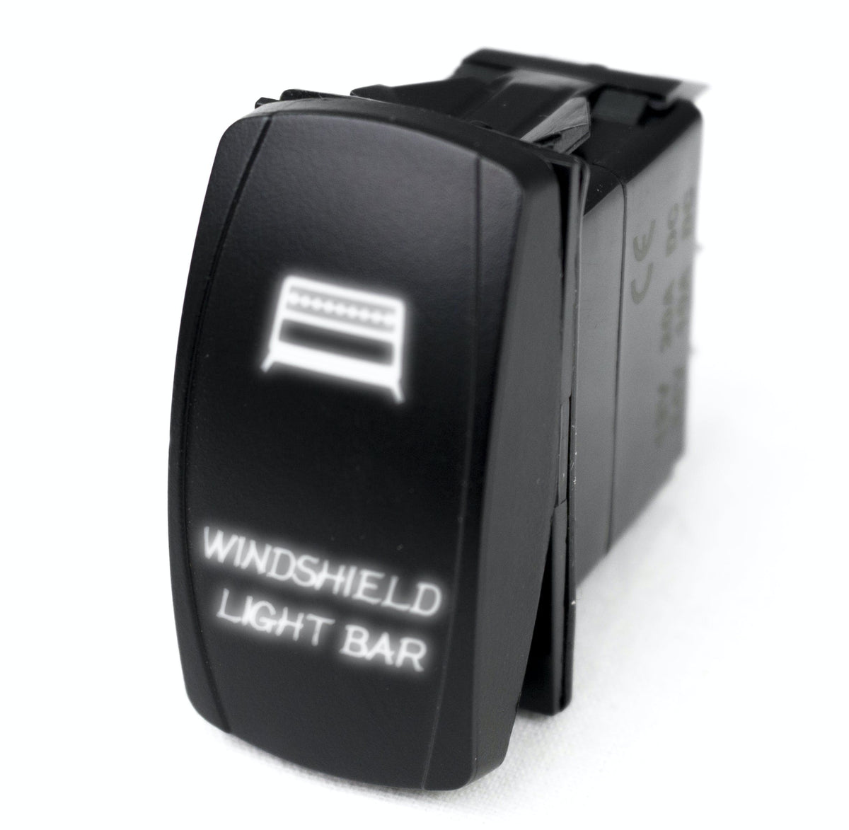 Race Sport Lighting RSLJ29W LED Rocker Switch w/White LED Radiance - Windshield Light Bar