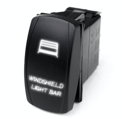 Race Sport Lighting RSLJ29W LED Rocker Switch w/White LED Radiance - Windshield Light Bar