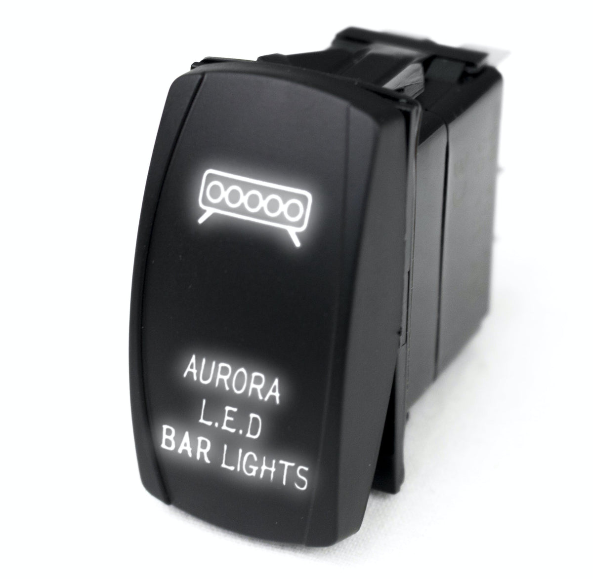 Race Sport Lighting RSLJ47W LED Rocker Switch w/White LED Radiance - Aurora LED Bar Lights