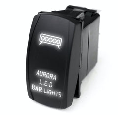 Race Sport Lighting RSLJ47W LED Rocker Switch w/White LED Radiance - Aurora LED Bar Lights
