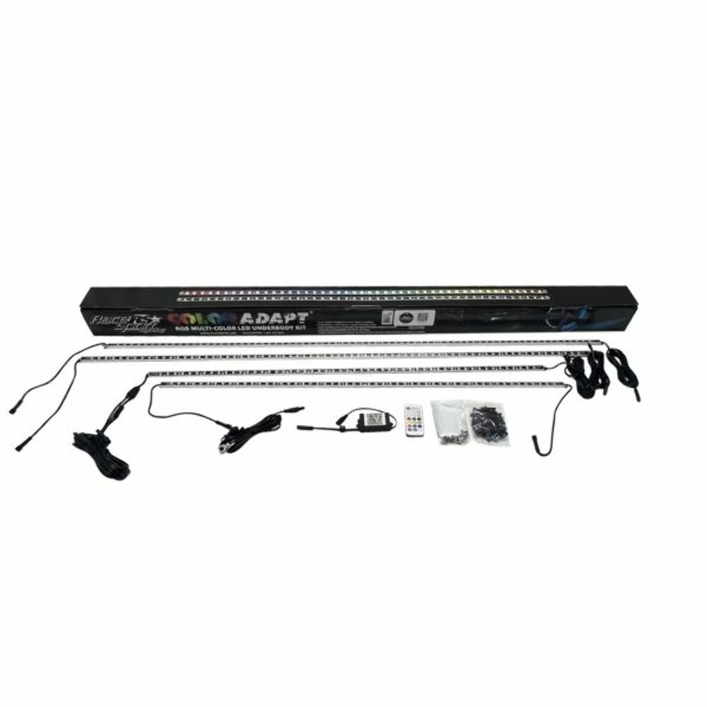 Race Sport Lighting ColorSMART Chasing Pattern RGB LED Aluminum Solid Underbody Kit with Key Card RGB Remote and Bluetooth App Control Race Sport Lighting RSUKIT-C