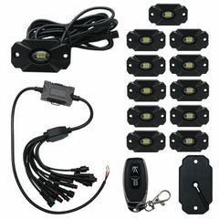 Race Sport Lighting NEW - 12pc Ultra Bright White 14000 Lumen LED Rock Light Crawler Kit with Seven Fade and Strobe Patterns Race Sport Lighting ULTRA12WK