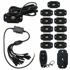 Race Sport Lighting NEW - 12pc Ultra Bright White 14000 Lumen LED Rock Light Crawler Kit with Seven Fade and Strobe Patterns Race Sport Lighting ULTRA12WK