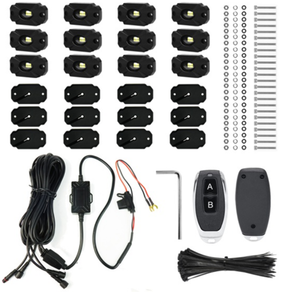 Race Sport Lighting NEW - 12pc Ultra Bright White 14000 Lumen LED Rock Light Crawler Kit with Seven Fade and Strobe Patterns Race Sport Lighting ULTRA12WK