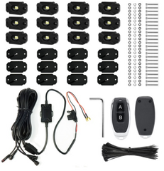 Race Sport Lighting NEW - 12pc Ultra Bright White 14000 Lumen LED Rock Light Crawler Kit with Seven Fade and Strobe Patterns Race Sport Lighting ULTRA12WK