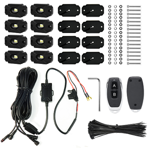 Race Sport Lighting NEW - 8pc Ultra Bright White 10000 Lumen LED Rock Light Crawler Kit with Seven Fade and Strobe Patterns Race Sport Lighting ULTRA8WK