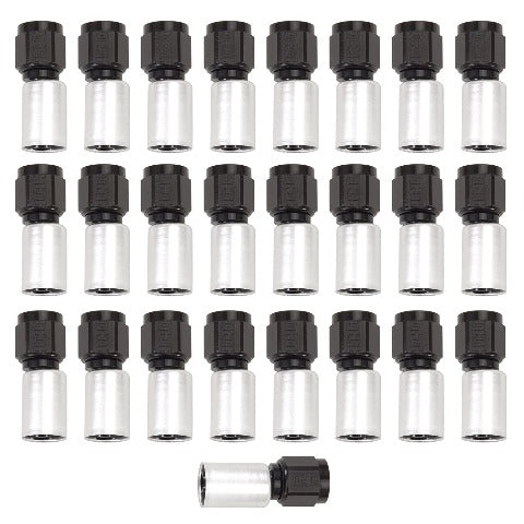 Russell 610408 Hose End. -4 Crimp on. Straight. Black and Clear