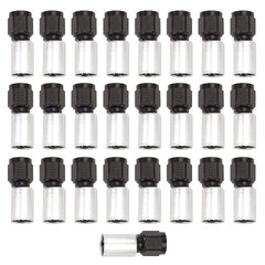 Russell 610408 Hose End. -4 Crimp on. Straight. Black and Clear