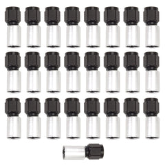 Russell 610528 Hose End. -8 Crimp on. Straight. Black and Clear