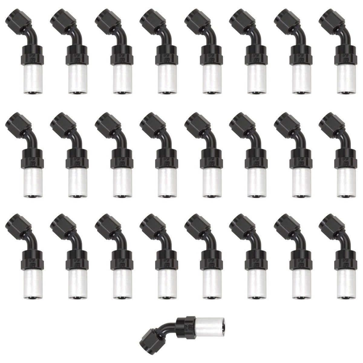 Russell 610598 Hose End. -10 Crimp on. Swivel. 45?. Black and Clear
