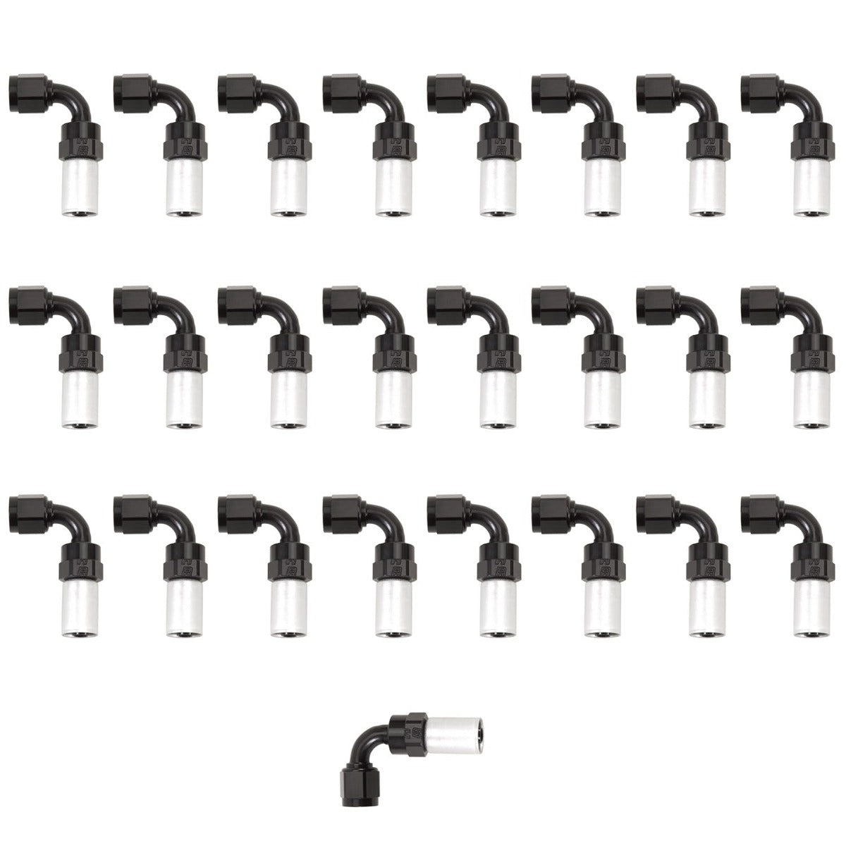 Russell 610608 Hose End. -10 Crimp on. Swivel. 90?. Black and Clear