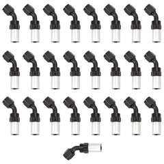 Russell 610658 Hose End #12 Crimp On Swivel 45 deg Black and Clear (Bulk pkg OF 25)