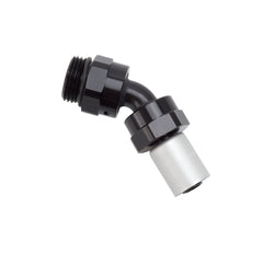 Russell 610800 Hose End Crimp On -6 SAE Port Male to -6 Hose 45 deg Black Anodize