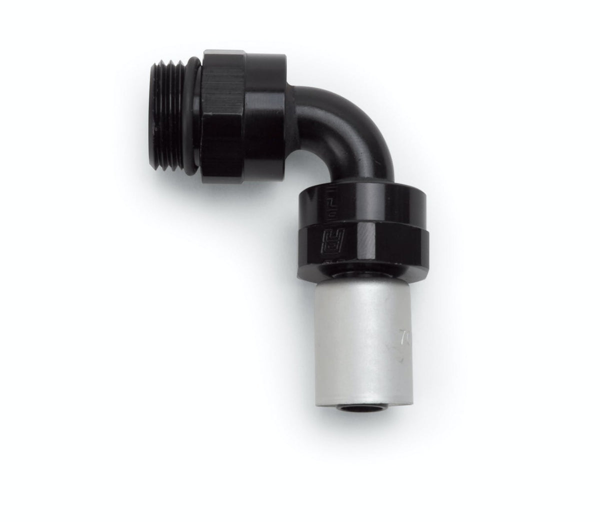 Russell 610810 Hose End Crimp On -6 SAE Port Male to -6 Hose 90 deg Black Anodize