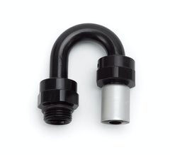 Russell 610820 Hose End Crimp On -6 SAE Port Male to -6 Hose 180 deg Black Anodize