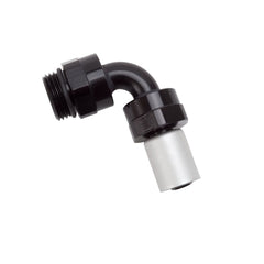 Russell 610840 Hose End Crimp On -8 SAE Port Male to -8 Hose 90 deg Black Anodize