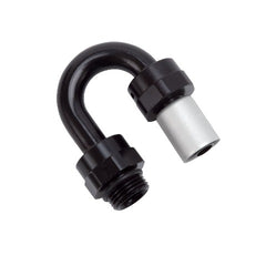 Russell 610850 Hose End Crimp On -8 SAE Port Male to -8 Hose 180 deg Black Anodize