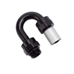Russell 610850 Hose End Crimp On -8 SAE Port Male to -8 Hose 180 deg Black Anodize