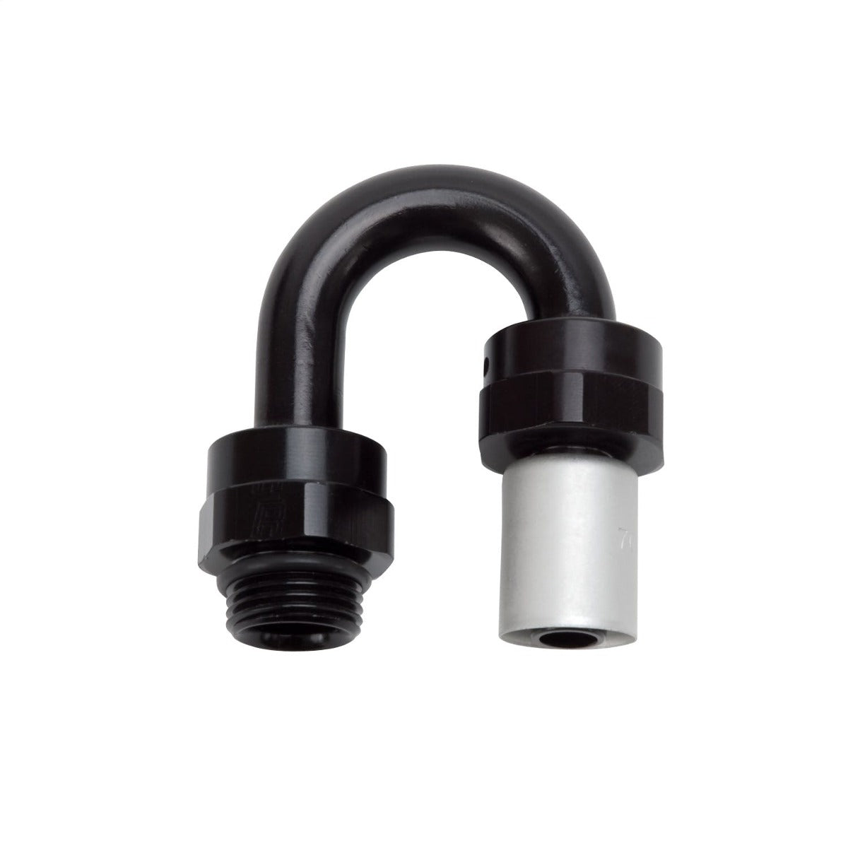Russell 610850 Hose End Crimp On -8 SAE Port Male to -8 Hose 180 deg Black Anodize