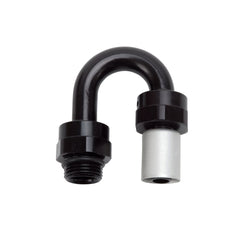 Russell 610850 Hose End Crimp On -8 SAE Port Male to -8 Hose 180 deg Black Anodize