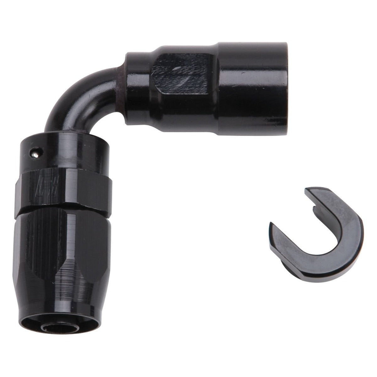 Russell 611223 Hose End. 3/8 inch SAE Quick Disc. Fml to #6 Hose. 90?. Blk Anodized