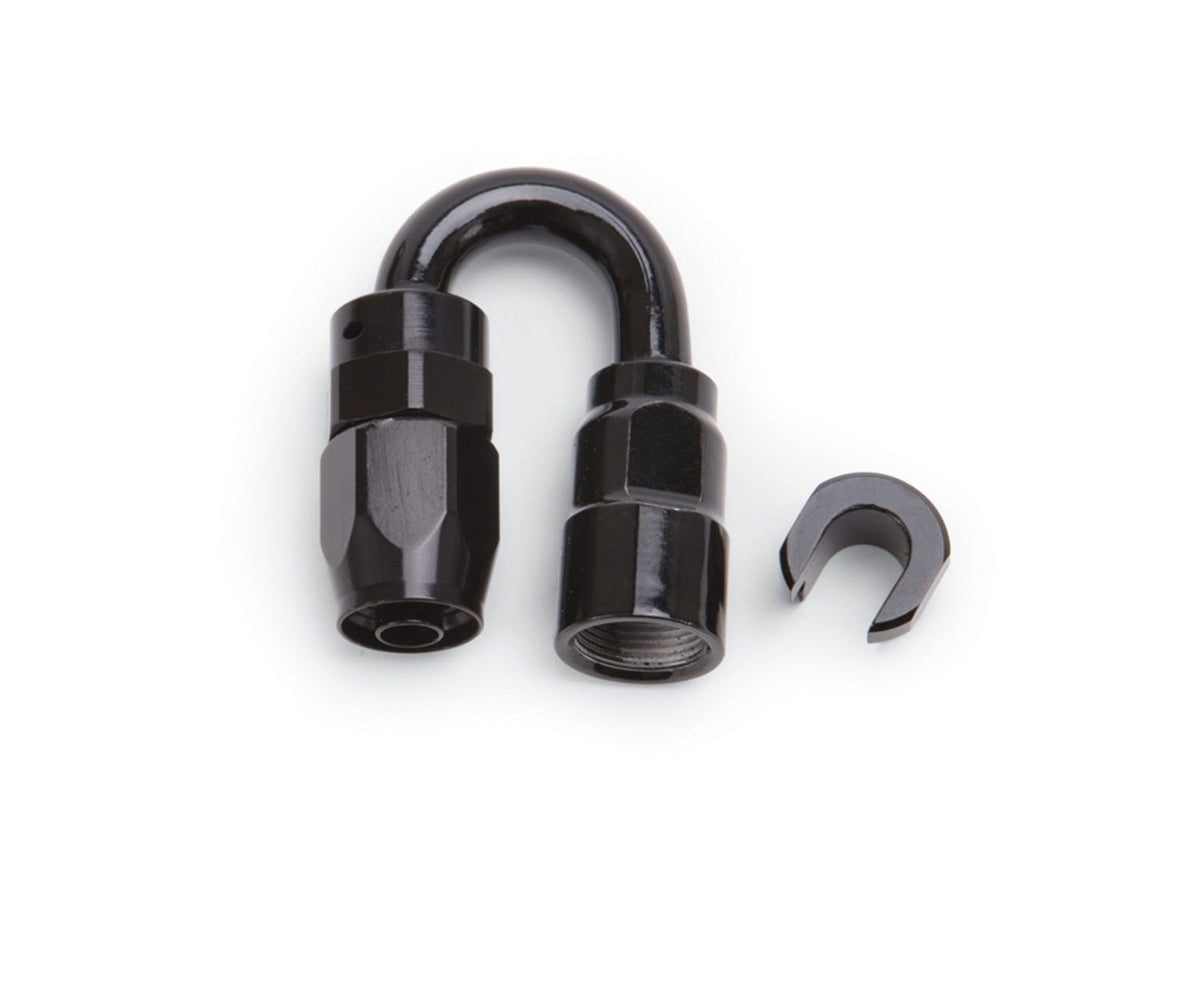 Russell 611233 Hose End. 3/8 inch SAE Quick Disc. Fml to #6 Hose. 180?. Blk Anodized